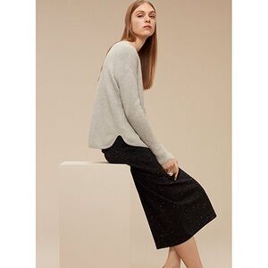 Aritzia Black Speckled Midi Skirt